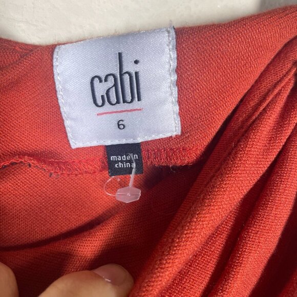 Cabi Women's Orange Overlay Textured Knee Length Pencil Skirt Size 6 - Picture 3 of 5